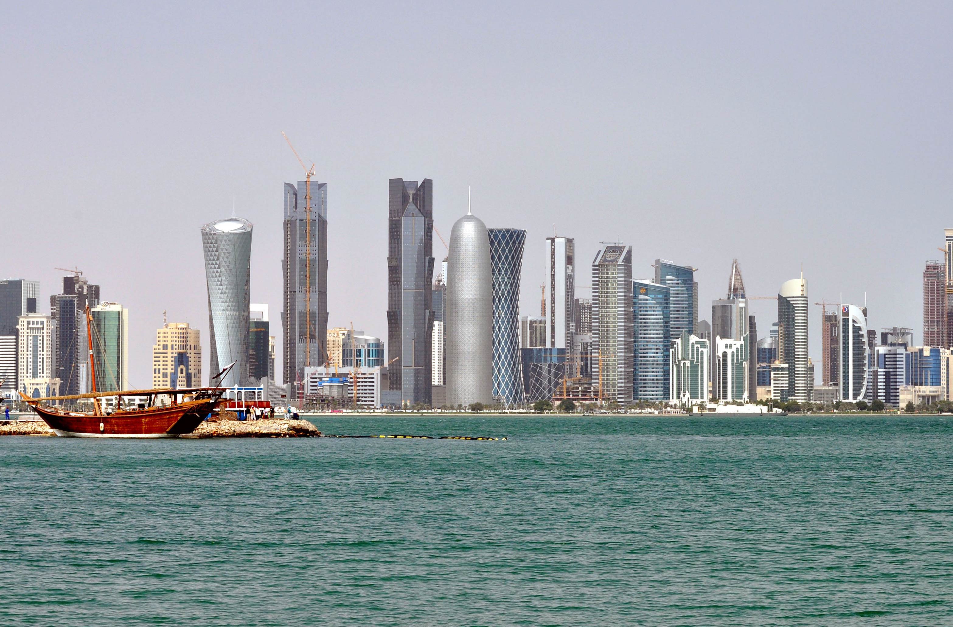 doha-qatar-skyscrapers-dhow